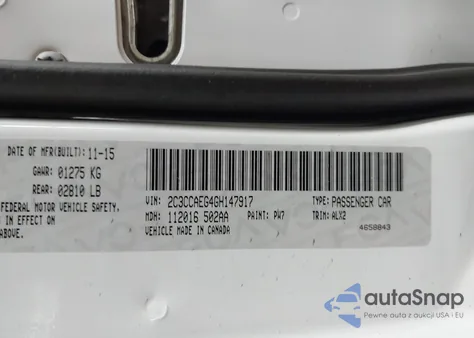 2016 Chrysler 300C из США, поврежденный, VIN 2C3CCAEG4GH147917